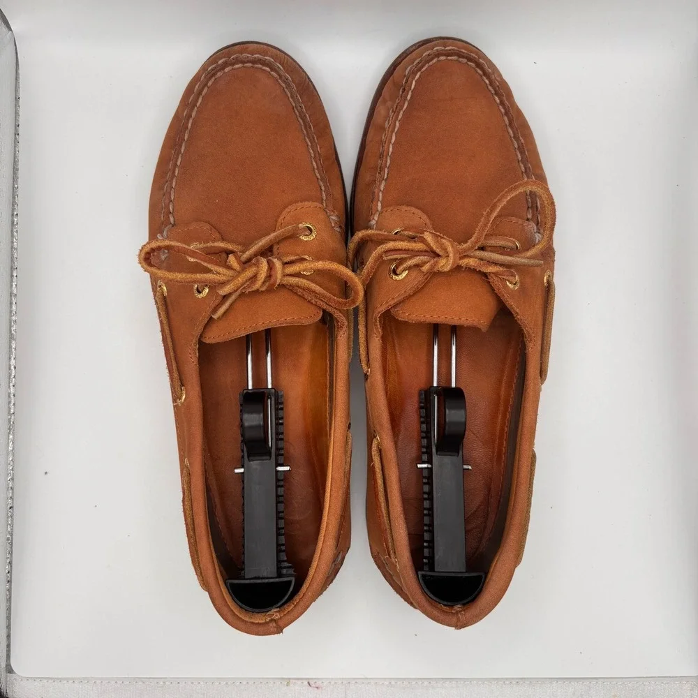 Sperry Top-Sider Gold Cup Original 2-Eye Boat Shoes Tan Leather Men's Sz 10.5